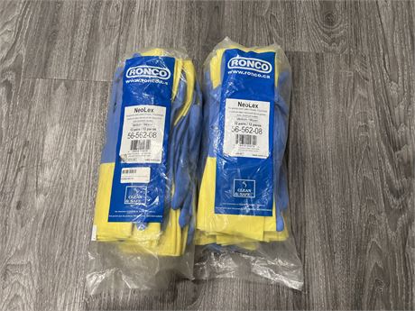 24 PAIRS OF NEW RONCO NEOLEX LATEX GLOVES - SIZE M