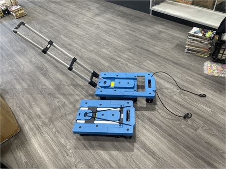 2 NEW IN BOX SMARTLIFE 160KG BLUE 6 WHEEL TROLLY WITH ROPES