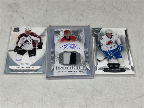 3 UPPERDECK “THE CUP” CARDS INCLUDING AUTO / JERSEY ROOKIE
