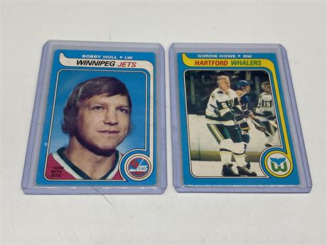 1979/80 OPC GORDIE HOWE & BOBBY HULL CARDS - EXCELLENT COND.