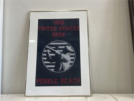 1992 US OPEN PEBBLE BEACH ORIGINAL TOWEL IN FRAME - 21”x26”