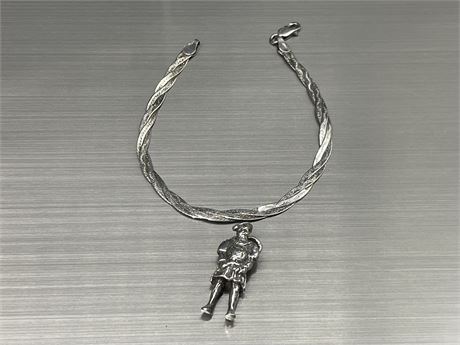 925 STERLING SILVER ITALY BRACELET AND STERLING SILVER CHARM