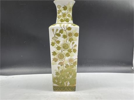 LARGE MCM HAND PAINTED TABLE VASE 15”
