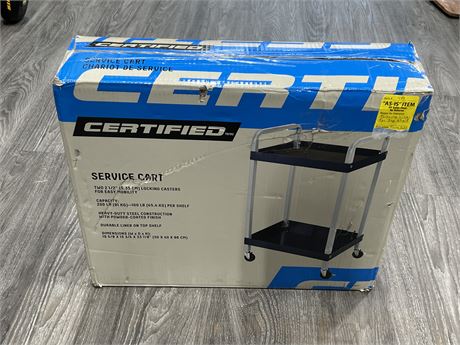 (NEW) SERVICE CART IN BOX - MISSING LINER FOR TOP SHELF