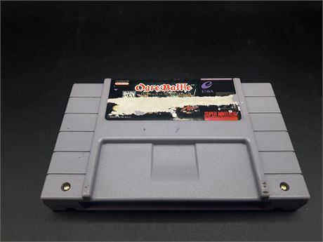 RARE - OGRE BATTLE (AUTHENTIC) - LABEL RIPPED - WORKING PERFECTLY - SNES