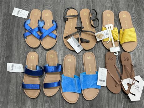 6 PAIRS OF NEW MALVADOS WOMENS SANDALS