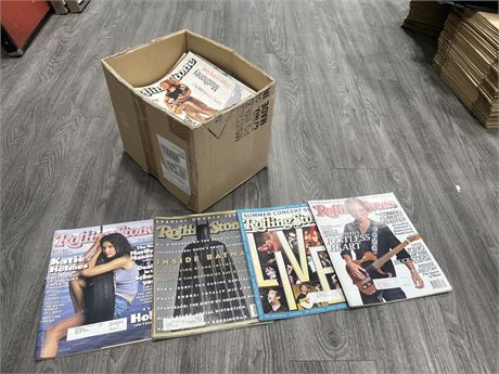 BOX OF 50 ASSORTED ROLLING STONE MAGAZINES - CONDITION VARIES