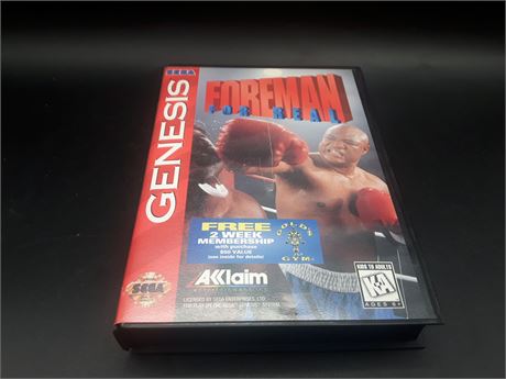 FOREMAN FOR REAL - WITH ORIGINAL BOX - VERY GOOD CONDITION - SEGA GENESIS