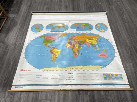 VINTAGE WORLD / US RETRACTABLE MAP 50”x65”