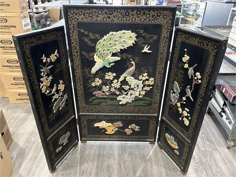 VINTAGE ASIAN STYLE PEACOCK ROOM DIVIDER - 4FT