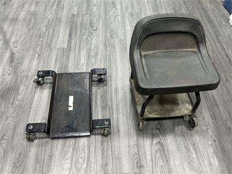 ROLLING SHOP SEAT & TIRE DOLLY