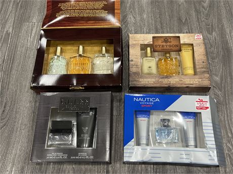 4 NEW COLOGNE / PERSONAL HYGIENE KITS