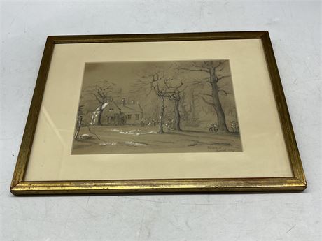 ORIGINAL DRAWING SIGNED WANSTEAD 1829 12X10”