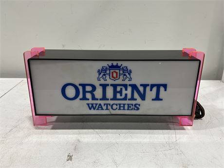 VINTAGE ORIENT WATCHES STORE SIGN (18” wide)