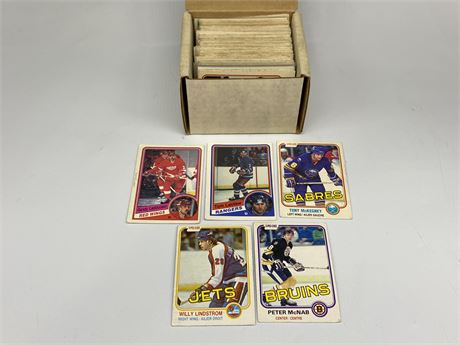 BOX OF MISC 1980s NHL CARDS (120+ Cards)