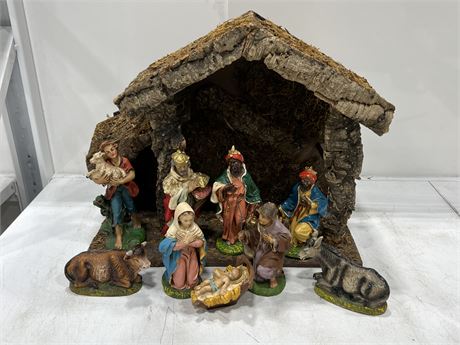 VINTAGE MADE IN ITALY NATIVITY SET (16” tall)