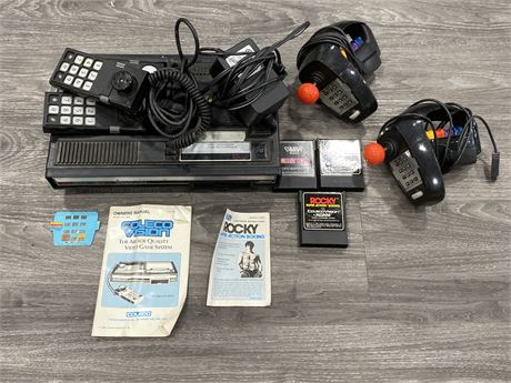 COLECO VISION W/3 GAMES & EXTRA CONTROLLERS (NOT TESTED - AS IS)