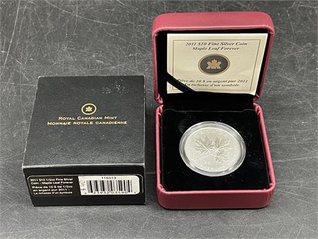 11’ $10 ROYAL CANADIAN MINT FINE SILVER COIN