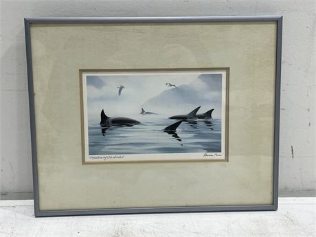 SIGNED FRAMED PRINT “MASTERS OF THE INLET” BY BRUCE MUIR (14”x11”)