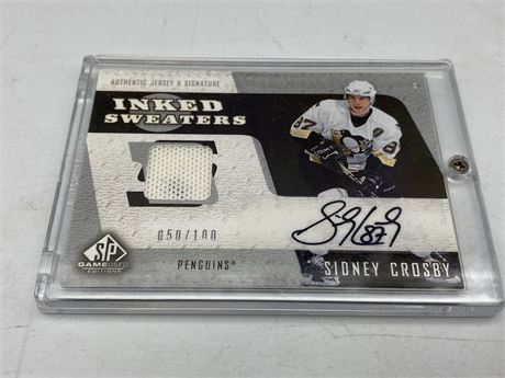 2006/07 SP GAME USED SIDNEY CROSBY INKED SWEATERS AUTO CARD (50/100)