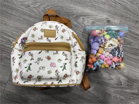 DISNEY LOUNGEFLY TOY STORY BAG & BAG OF KIDS CHARACTERS