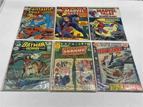 6 VINTAGE MARVEL & DC COMICS