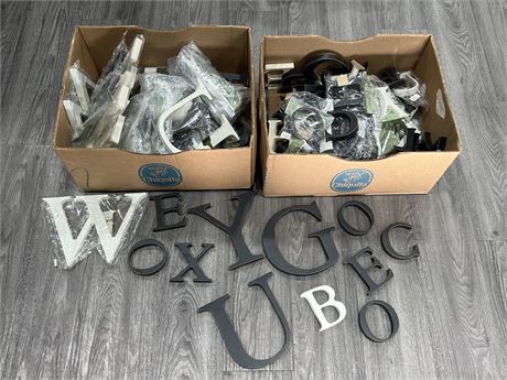 2 BOXES OF MISC SIZED LETTERS - GREAT FOR CRAFTS, HOME DECOR & ECT