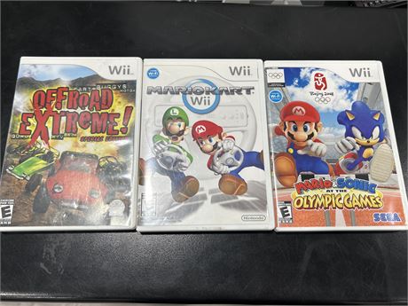 3 WII GAMES INCLUDING 2 MARIO TITLES