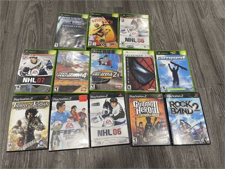 LOT OF 13 PLAYSTATION 2 & XBOX GAMES (5 PS2, 8 XBOX)