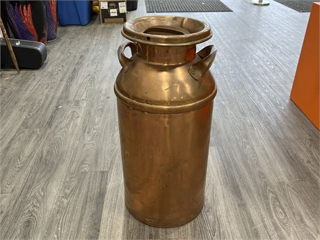 VINTAGE FVMPA COPPER HEAVY MILK CAN (29” tall)