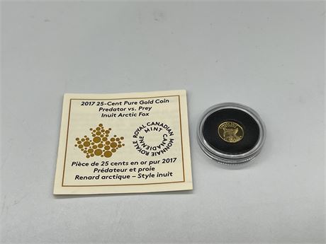 .5 GRAMS RCM PURE GOLD 25 CENT COIN