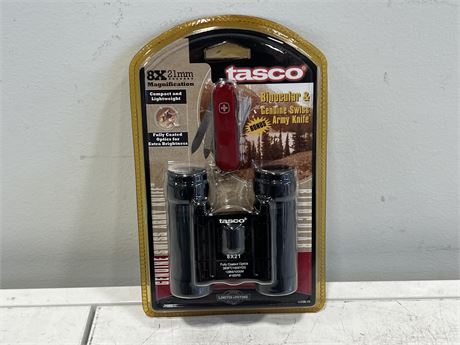 (NEW) TASCO BINOCULAR / SWISS ARMY KNIFE SET