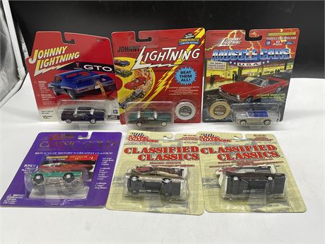 6 MUSCLE CARS INCL: JOHNNY LIGHTNING, & RACING CHAMPIONS