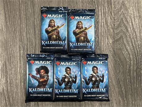 5 MAGIC THE GATHERING 15 CARD BOOSTER PACKS - KALDHEIM