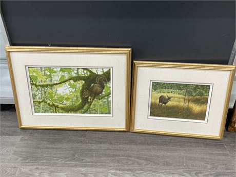 2 WILDLIFE PAINTINGS SIGNED RUDOLPH LARGEST 28”x22”