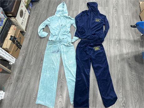 2 Y2K JUICY VELOUR SWEAT SUITS - TEAL HAS SOME STAINING