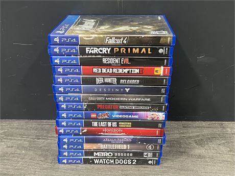 15 ASSORTED PS4 GAMES
