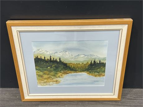 FRAMED ORIGINAL WATERCOLOR SIGNED S.WRAY - 24”x20”