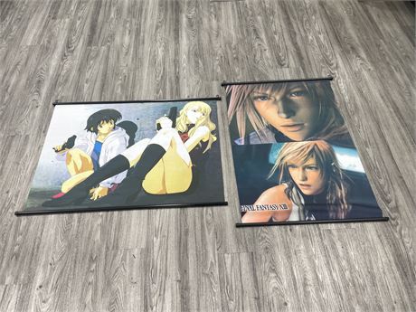 FINAL FANTASY FABRIC WALL HANGING PIECE + OTHER ANIME 1 (FINAL FANTASY 41”x28”)