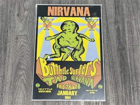 NIRVANA WITH BUTTHOLE SURFERS 1994 POSTER (12”X18”)