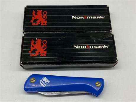 PACKAGE OF 3 NORDMARK SPORTS KNIVES — NEW — SWEDISH STEAL (3” BLADE)