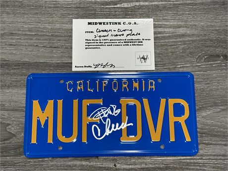 CHEECH & CHONG AUTHENTIC SIGNED CALIFORNIA LICENSE PLATE W/COA