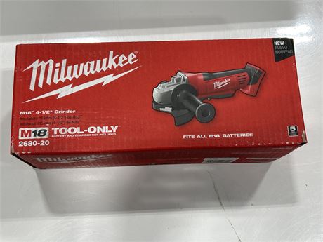 MILWAUKEE M18 4-1/2” GRINDER NEW IN BOX
