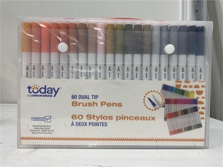 NEW TODAY 60 DUAL TIP BRUSH PENS