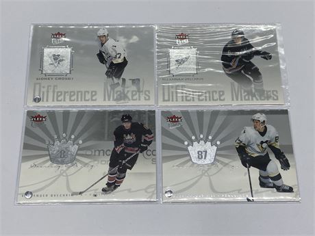 4 ALEXANDER OVECHKIN & SIDNEY CROSBY FLEER ULTRA DIFFERENCE MAKERS CARDS