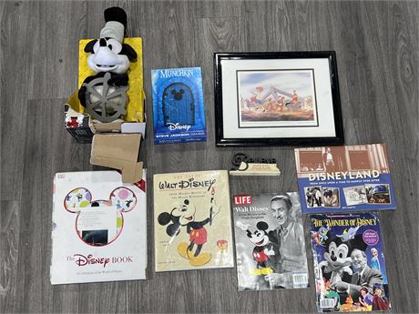 DISNEY COLLECTABLE LOT - INCLUDING 90TH ANNIVERSARY MICKEY STUFFY
