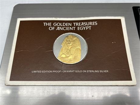 1OZ FINE SILVER / 24K GOLD “THE GOLDEN TREASURES OF ANCIENT EGYPT” COIN