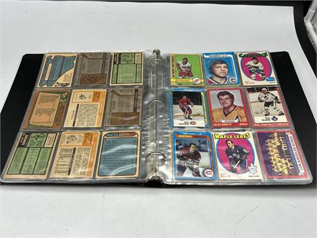 BINDER OF 1970s NHL CARDS