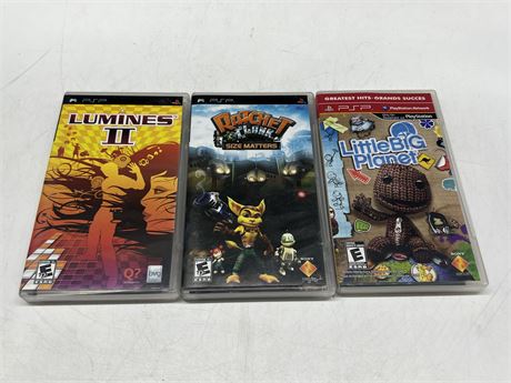 3 PSP GAMES - EXCELLENT CONDITION W/INSTRUCTIONS