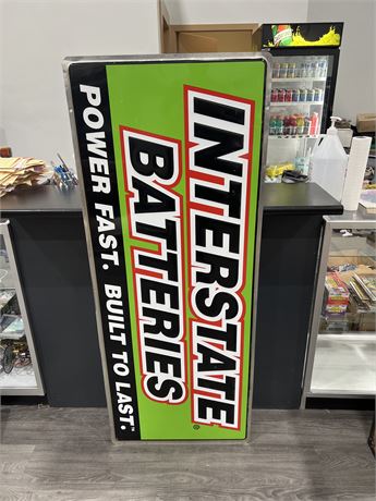 1980’s INTERSTATE BATTERIES EMBOSSED SIGN - 5FTx2FT